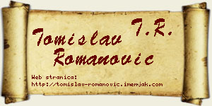Tomislav Romanović vizit kartica